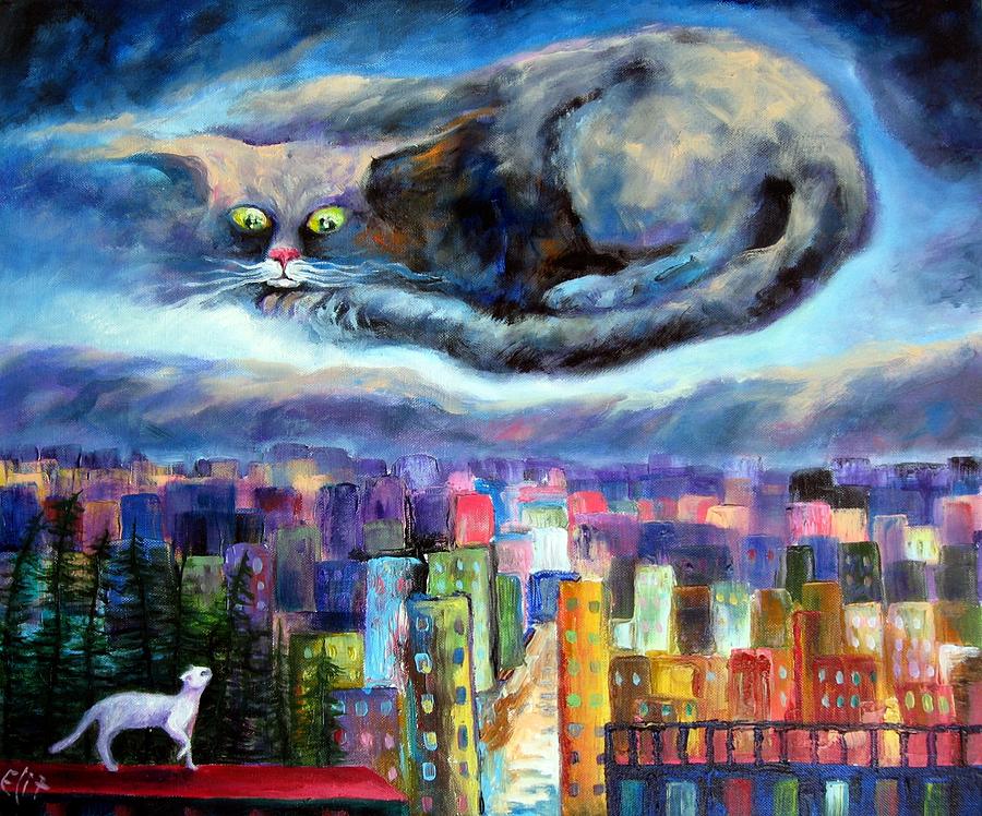 Cat Painting - Fare Thee Well by Elisheva Nesis