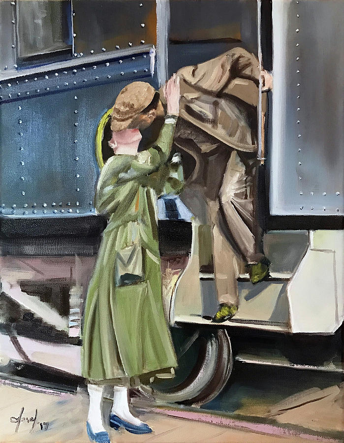Farewell Kiss Painting by Josef Kelly