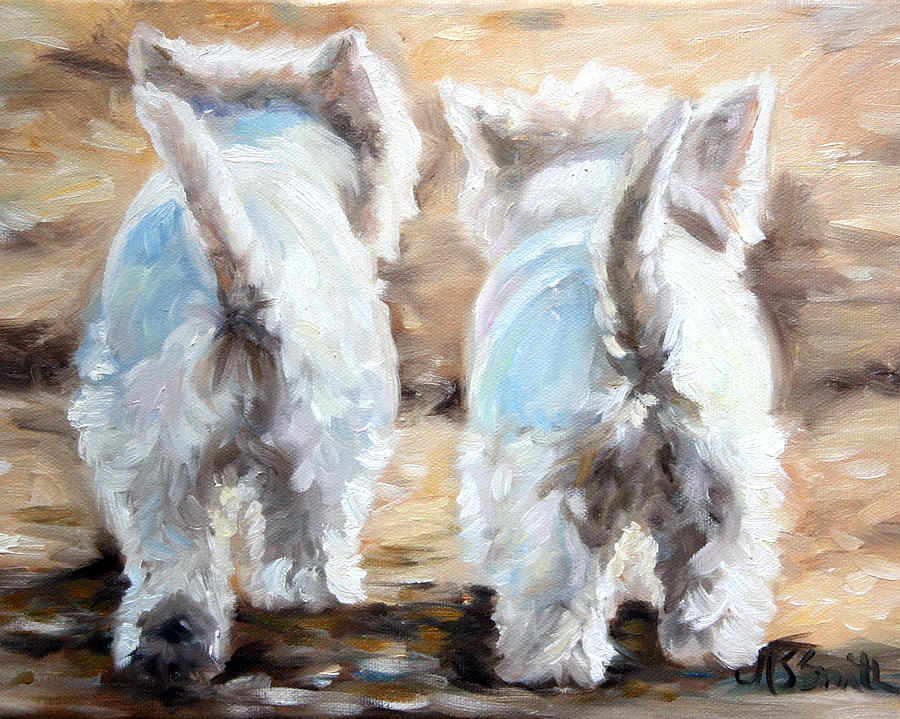 Westie Painting - Farewell by Mary Sparrow