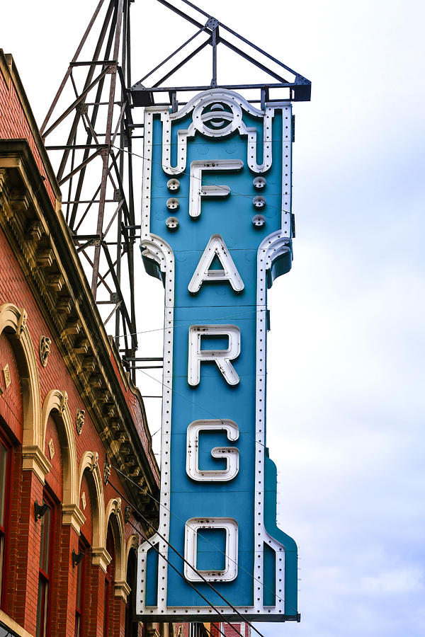 Fargo Blue Theater Sign Photograph by Chris Smith