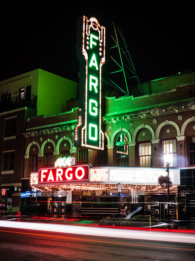 Broadway Photograph - Fargo ND Theatre at Night Picture by Paul Velgos