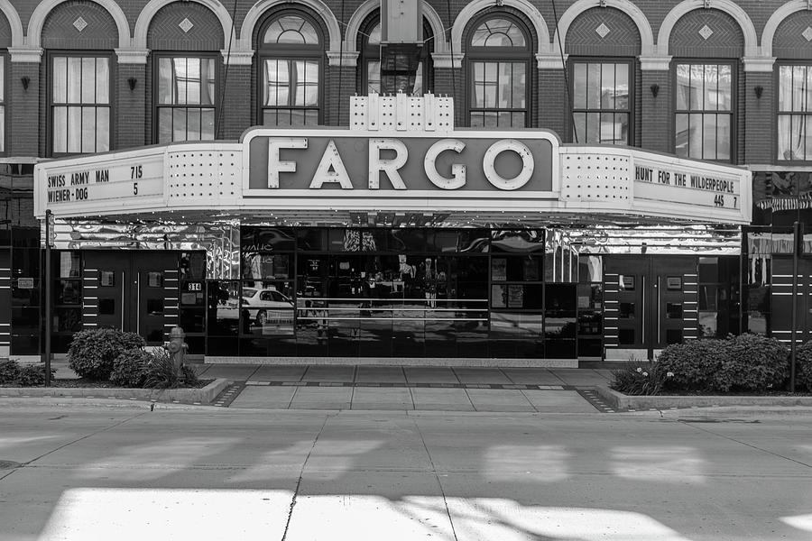 Fargo Theater Sign in Black and White  Photograph by John McGraw