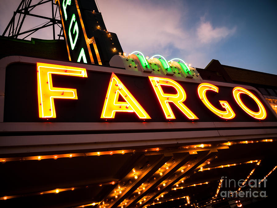 Sign Photograph - Fargo Theatre Sign at Night Picture by Paul Velgos