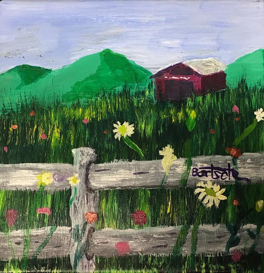 Farm and Fence Painting by David Bartsch