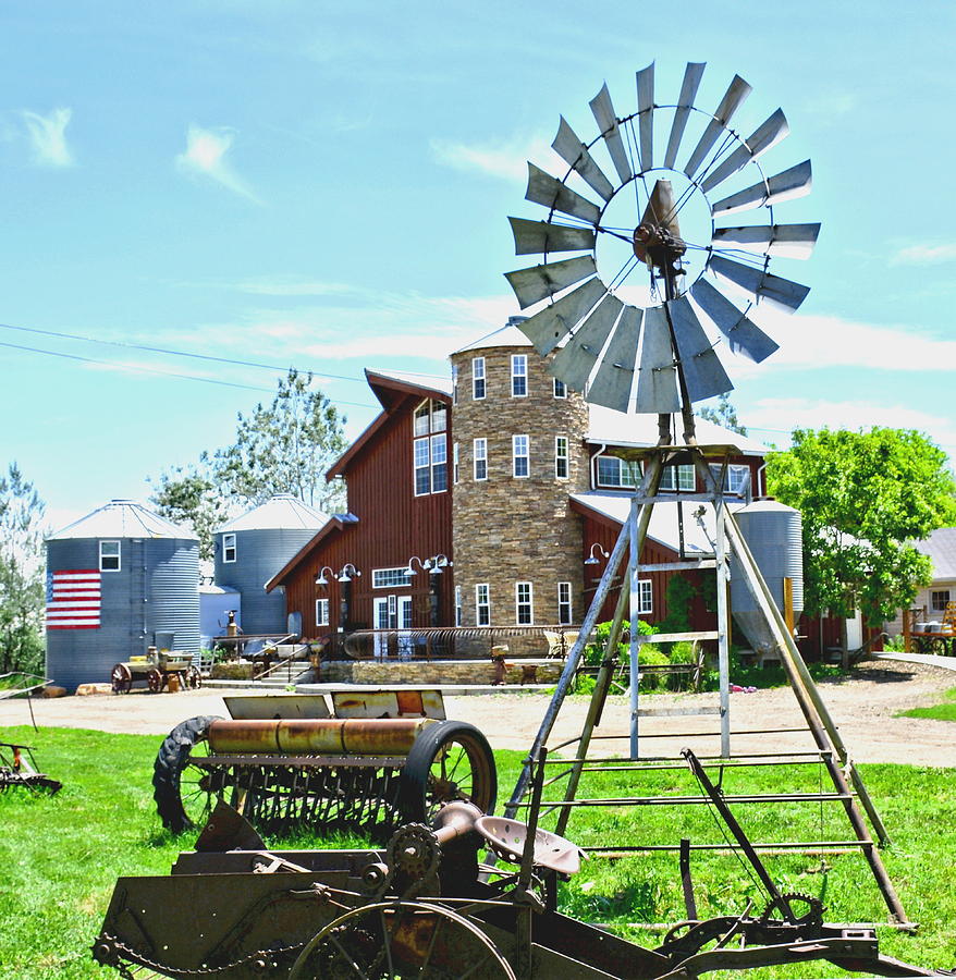 Farm and Windmill Photograph by Amy McDaniel