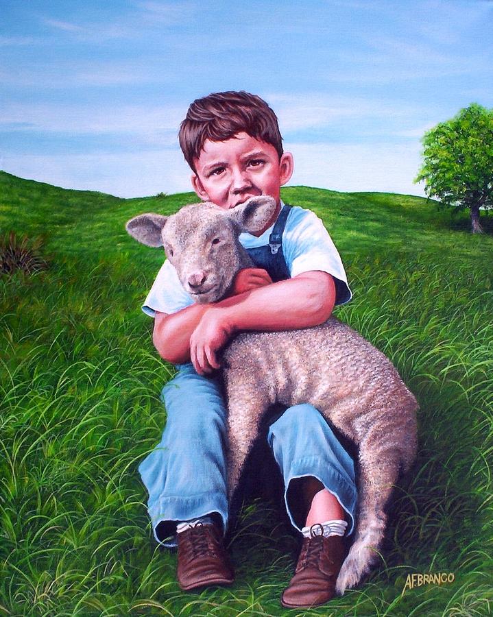 Animal Painting - Farm Boy by Antonio F Branco