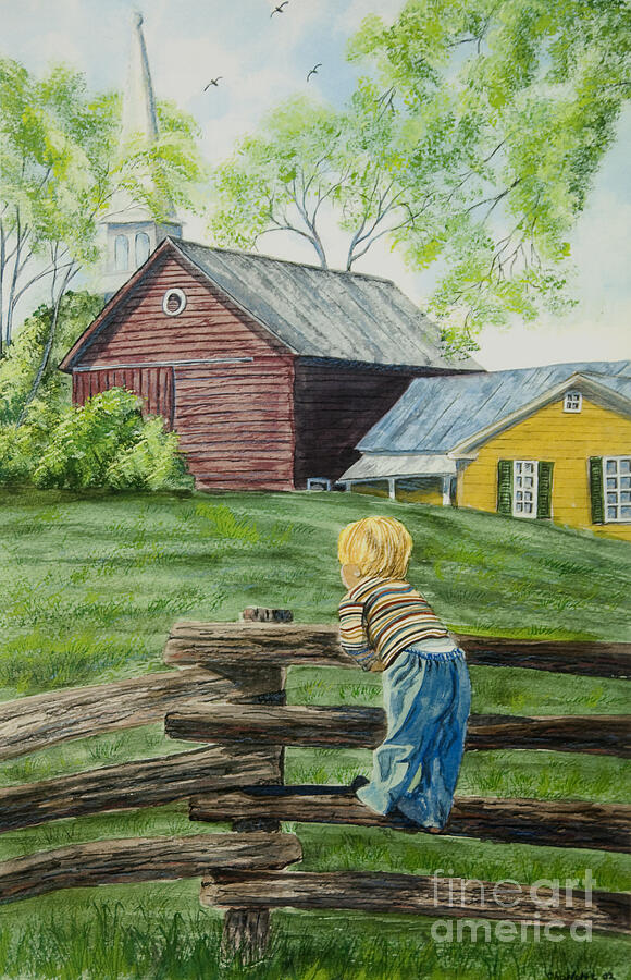 Farm Boy Painting by Charlotte Blanchard