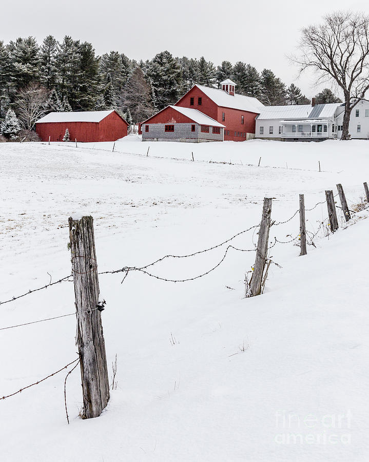 Farm Buildings in Winter Photograph by Edward Fielding