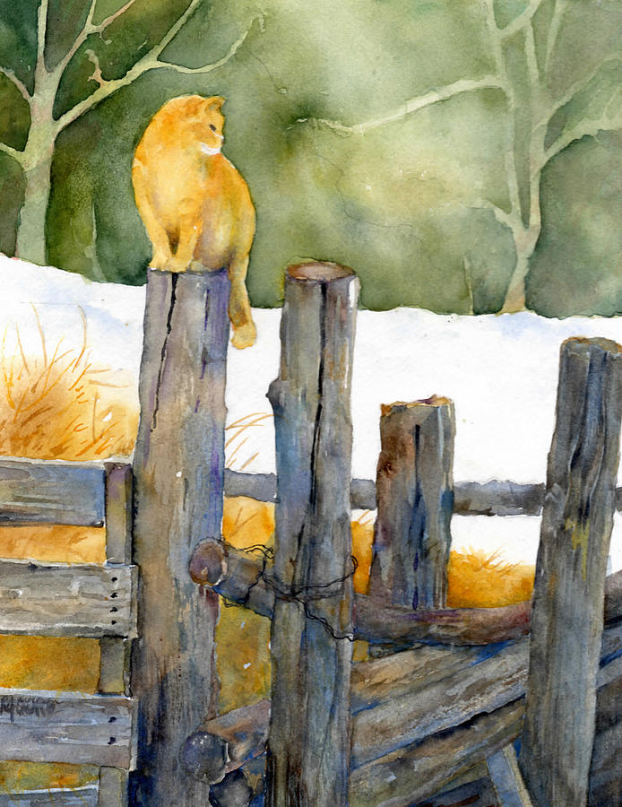 Farm Cat Painting by Maureen Moore