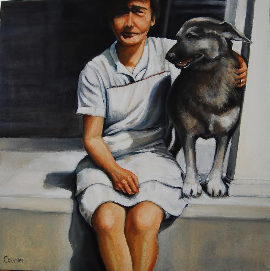 Farm Dog Painting by Jean Cormier