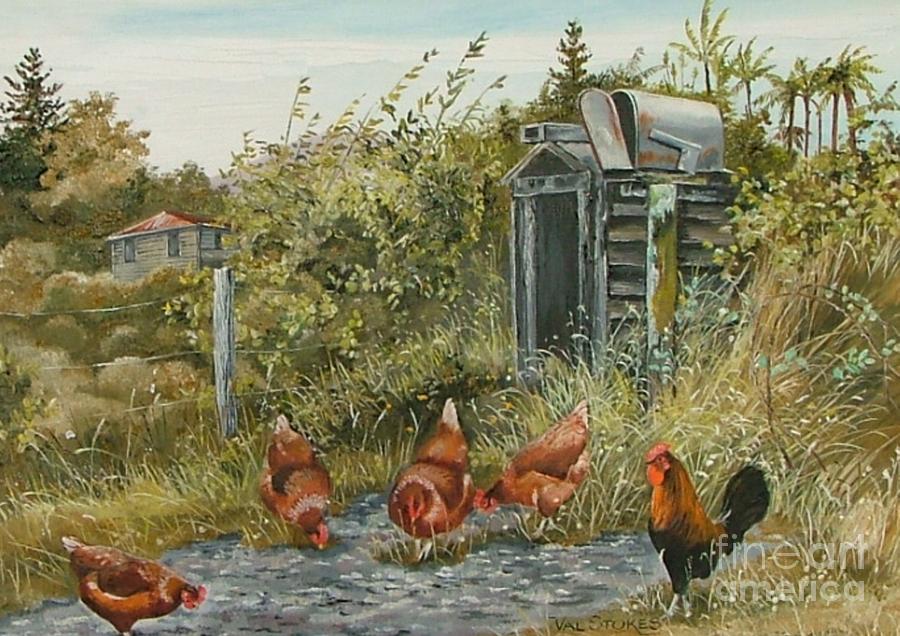 Letter Box Painting - Farm Fossicking by Val Stokes