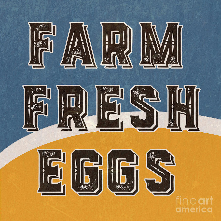 Farm Fresh Eggs Retro Vintage Sign Mixed Media by Edward Fielding