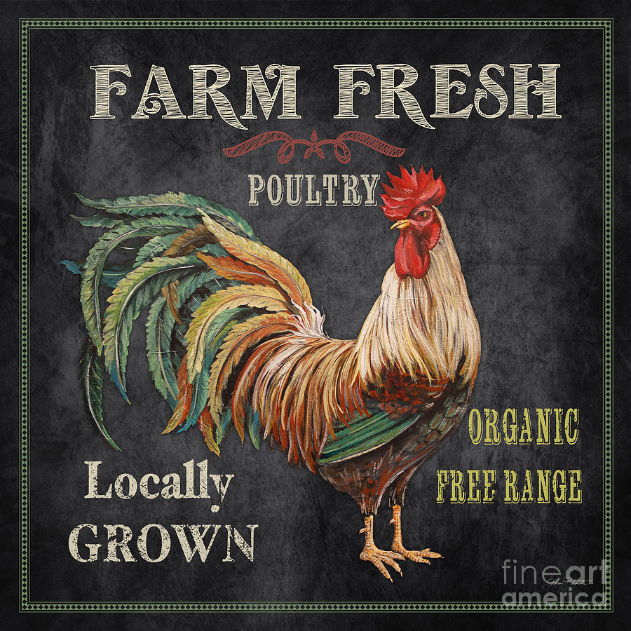 Chicken Digital Art - Farm Fresh-JP2634 by Jean Plout
