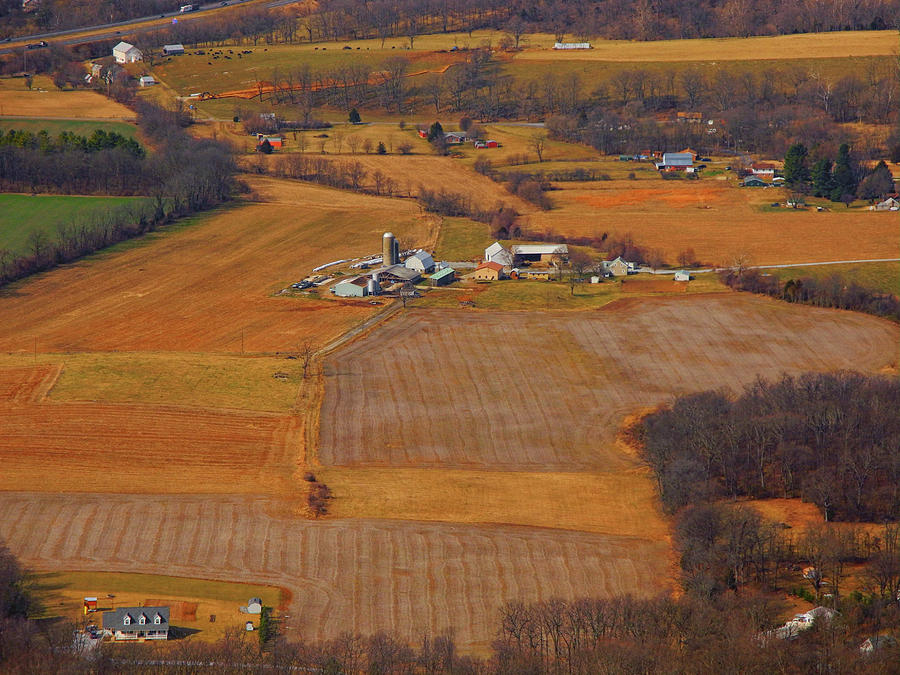 Farm from Above from Appalachian Trail in Maryland Photograph by Raymond Salani III