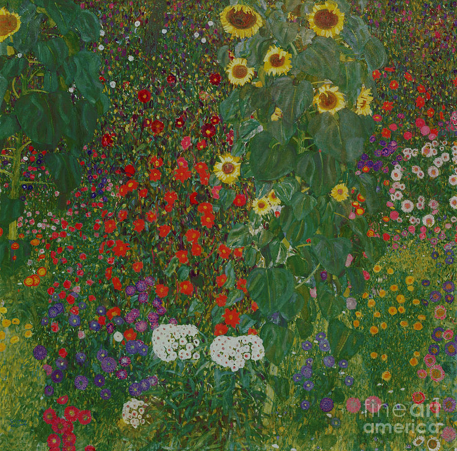Farm Garden with Flowers Painting by Gustav Klimt