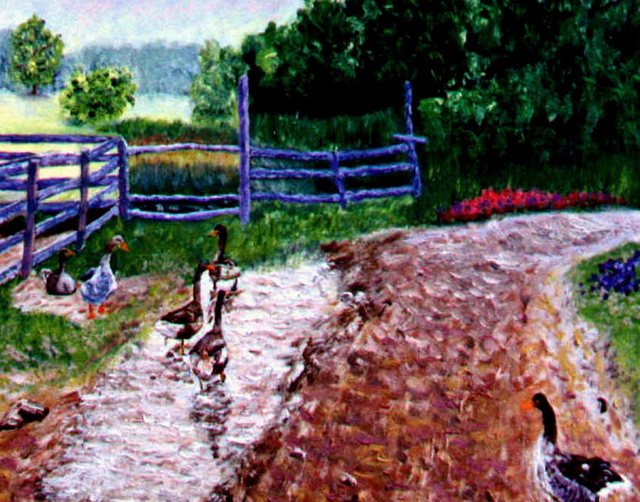 Farm Geese Painting by Stan Hamilton