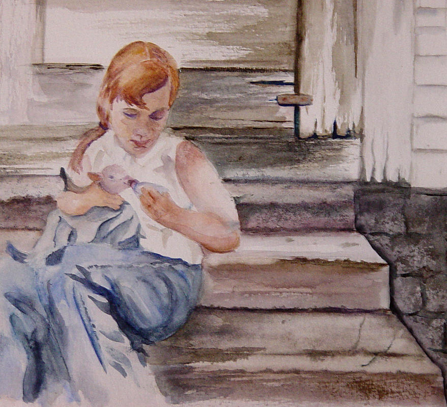 Farm Girl Painting by Marsha Woods
