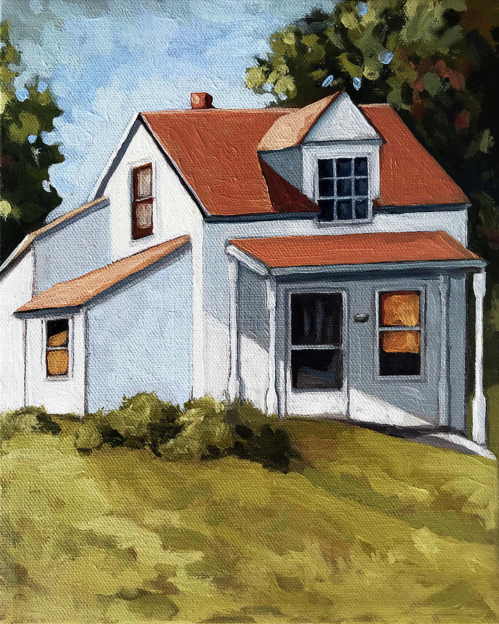 Farm House original oil painting Painting by Linda Apple
