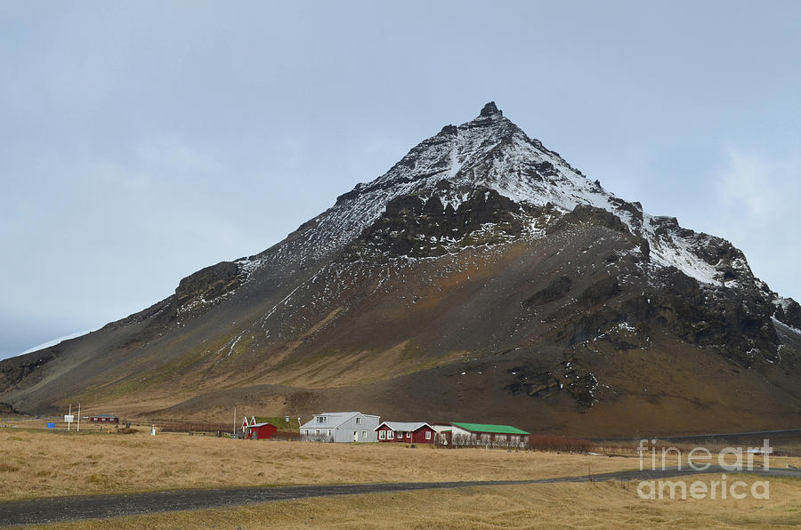 Farm Houses at the Base of Mt Stapafell in Iceland Photograph by DejaVu Designs