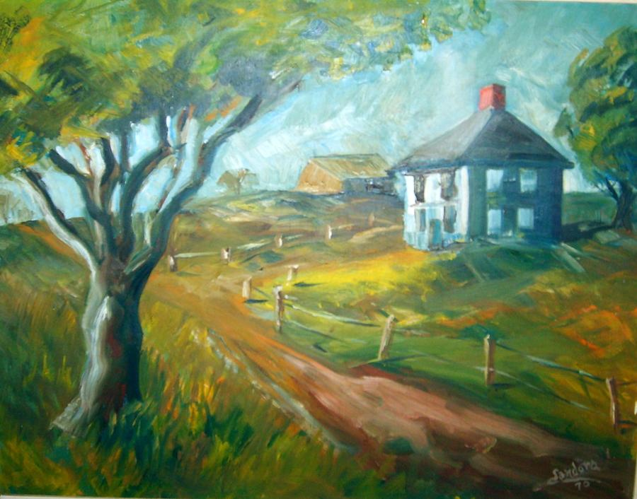 Farm In Gorham Painting by Joseph Sandora Jr Farm In Gorham Painting by Joseph Sandora Jr