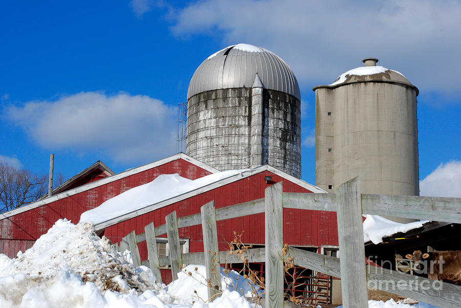 Farm in Snow Photograph by Andrea Simon