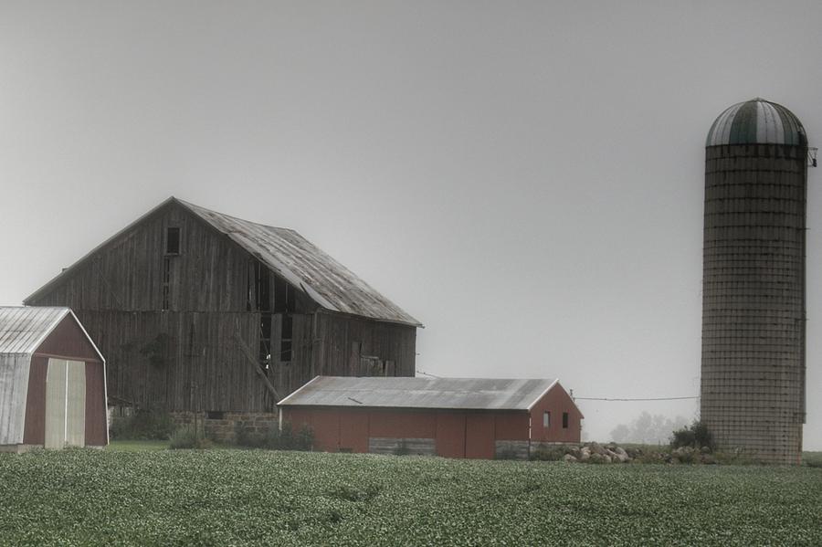 0011 - Farm in the Fog II Photograph by Sheryl L Sutter