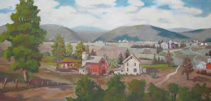 Farm in the Valley Painting by Tony Caviston
