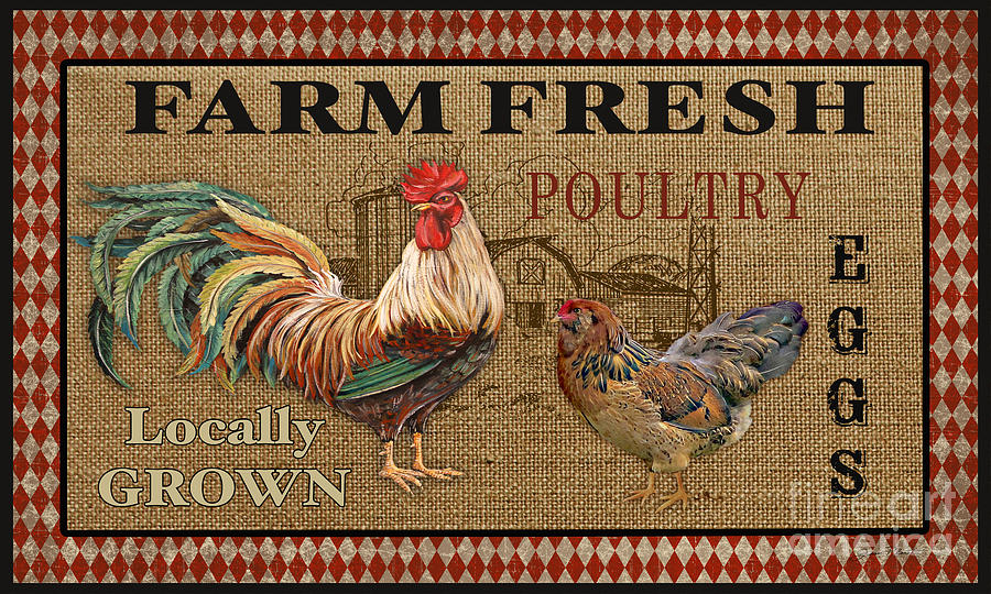 Typography Painting - Farm Life-JP3238 by Jean Plout