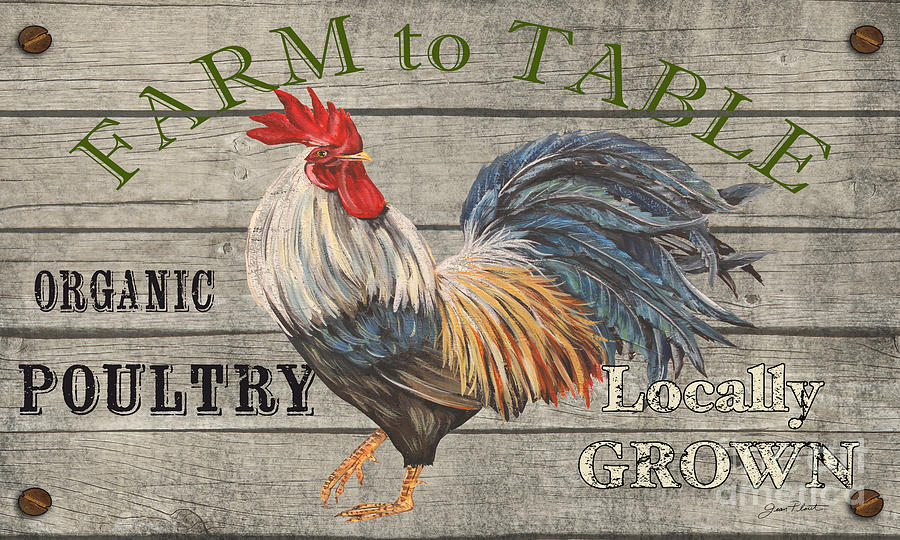 Typography Painting - Farm Life-JP3239 by Jean Plout