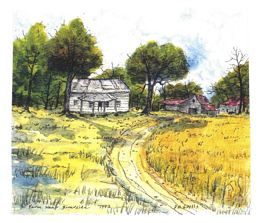 Farm Near Riversde Painting by Patrick Grills