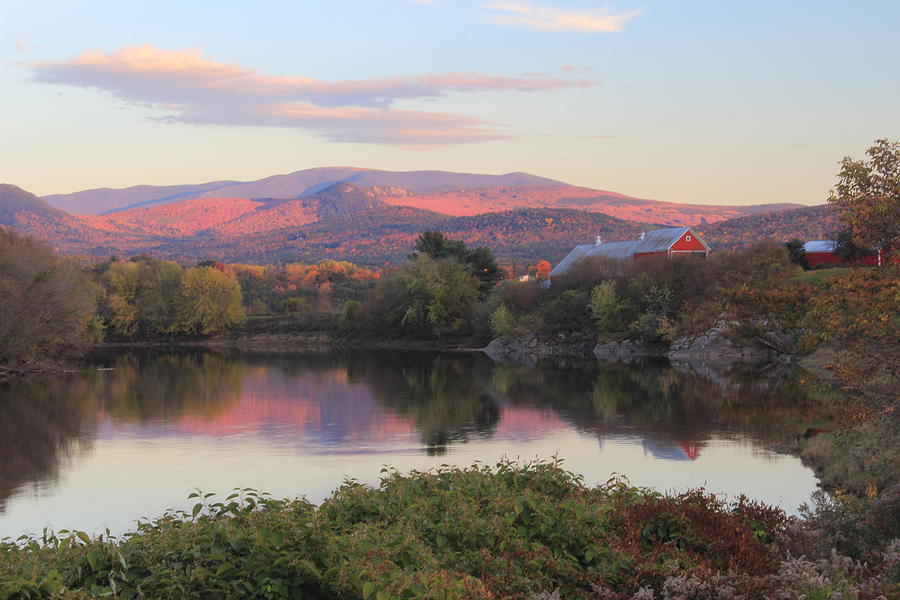 Early Autumn Evening on the Connecticut River Newbury Vermont Photograph by John Burk