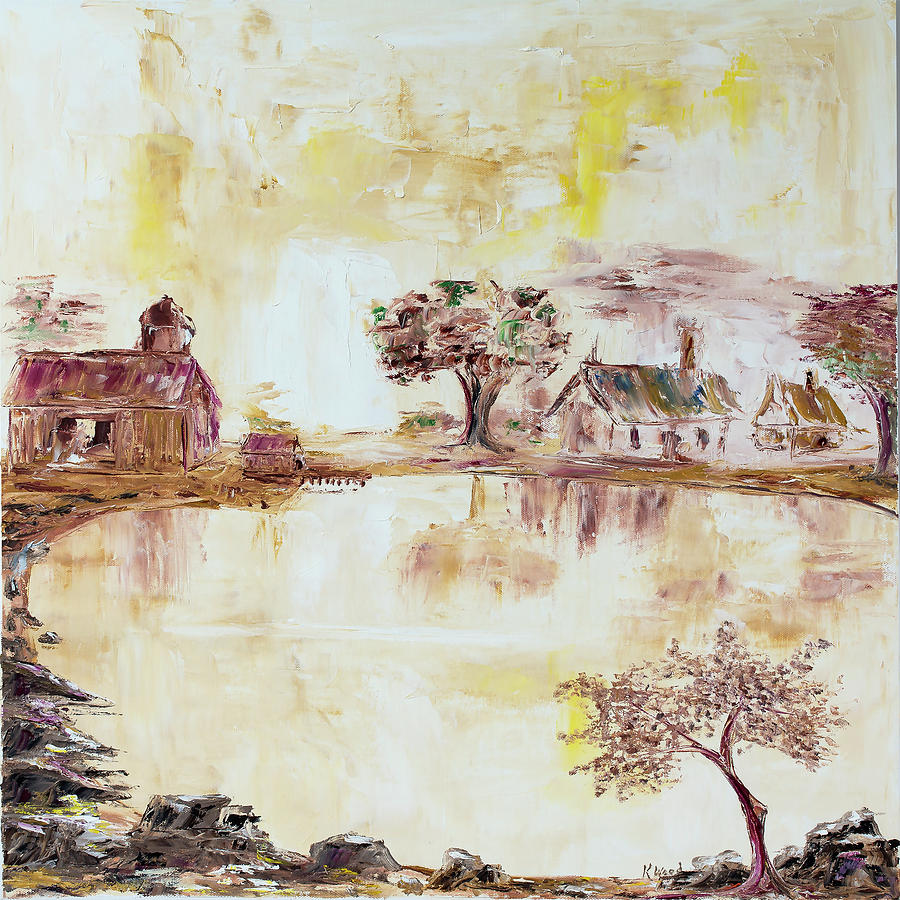 Farm pond Painting by Ken Wood