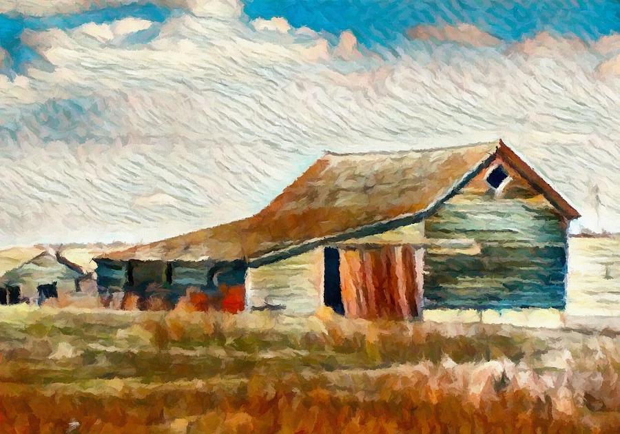 Farm Ruins Painting by Delynn Digital Art by Delynn Addams