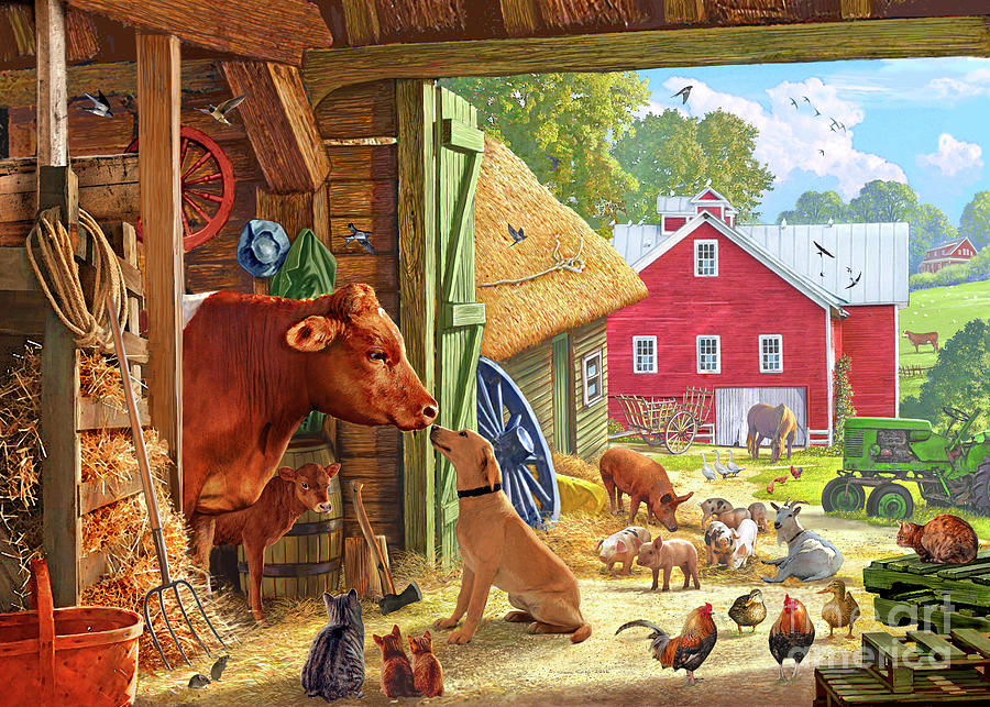 Mouse Digital Art - Farm Scene in America by MGL Meiklejohn Graphics Licensing