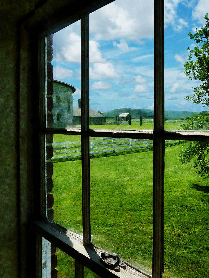 Farm Photograph - Farm Seen Through Window by Susan Savad
