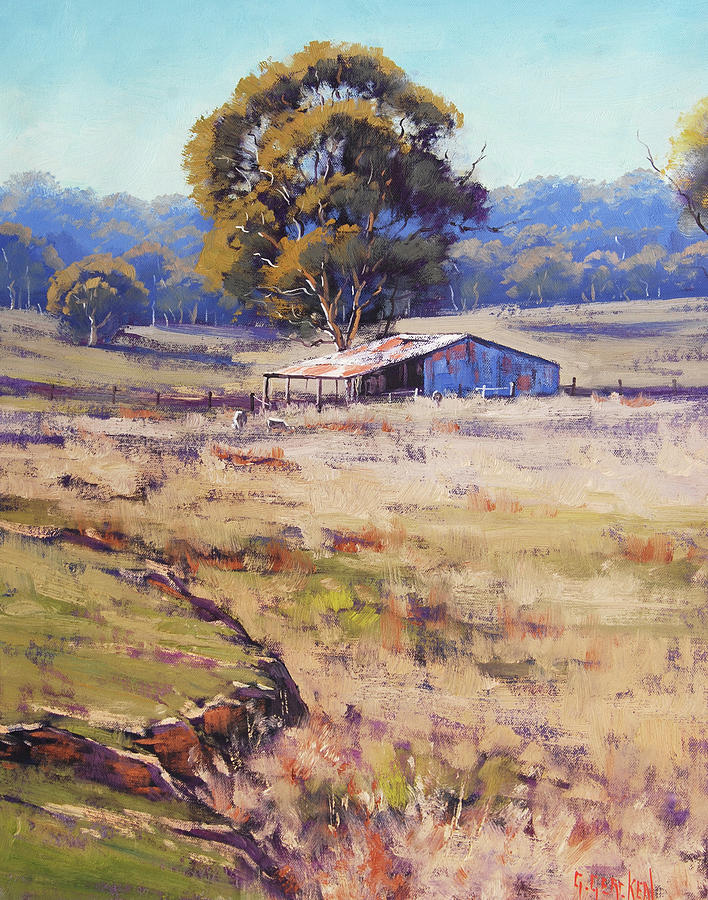 Rural Painting - Farm shed Pyramul by Graham Gercken