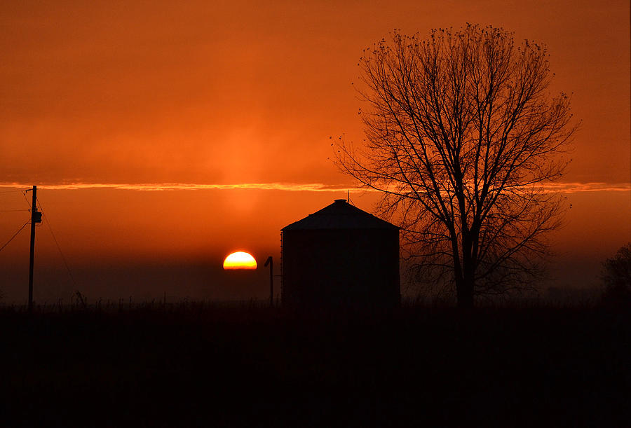 Sunset Photograph - Farm Silhouette by Nicole Frederick