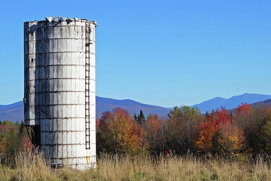 Farm Silo in the Autumn Foliage Guildhall VT Vermont Photograph by Toby McGuire