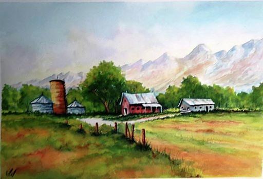 Farm Silo Painting by Richard Benson