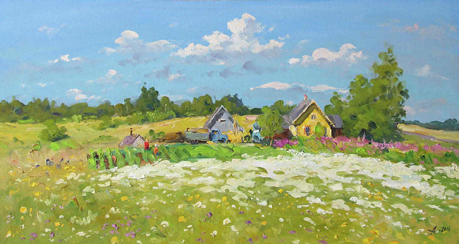 Summer Painting - Farm. Summer day by Alexander Alexandrovsky