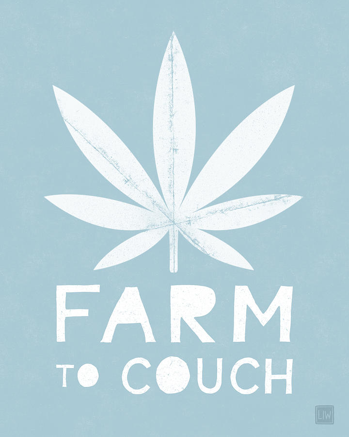 Farm Mixed Media - Farm To Couch Blue- Cannabis Art by Linda Woods by Linda Woods