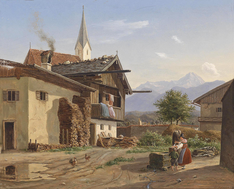 Farm Painting by Wilhelm Ferdinand Xylander