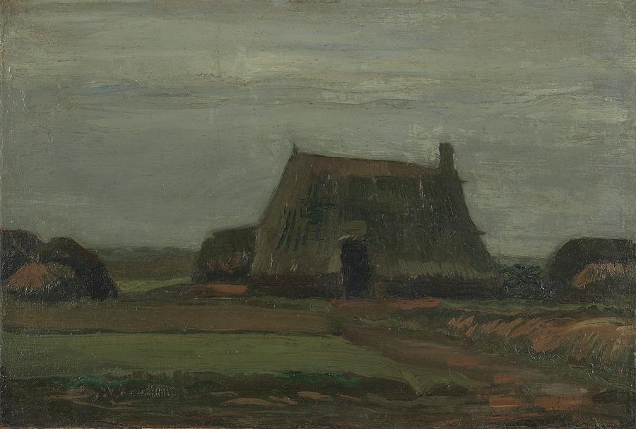 Farm with Stacks of Peat Nieuw Painting by MotionAge Designs