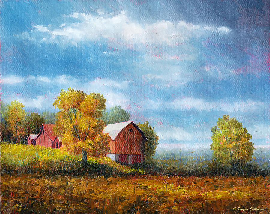 Farm With Trees Painting