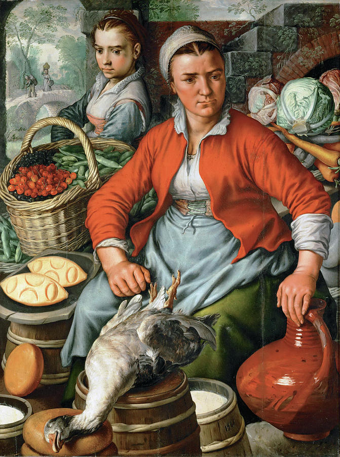 Farm Woman at the Market Painting by Joachim Beuckelaer