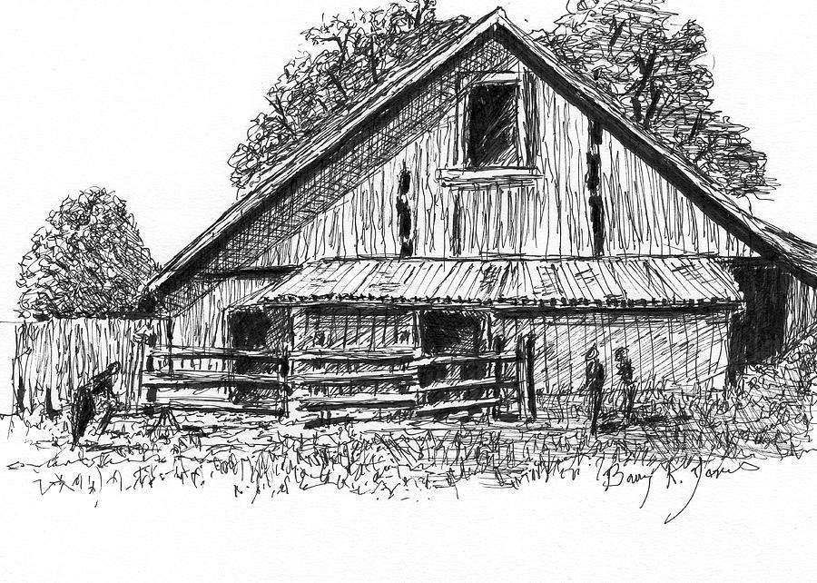 Farm Work Drawing by Barry Jones