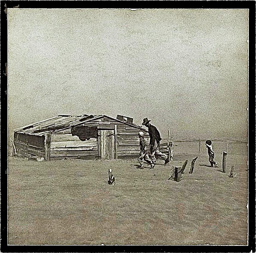 Farmer And Sons Battling A Dust Storm Arthur Rothstein Photo Cimarron 