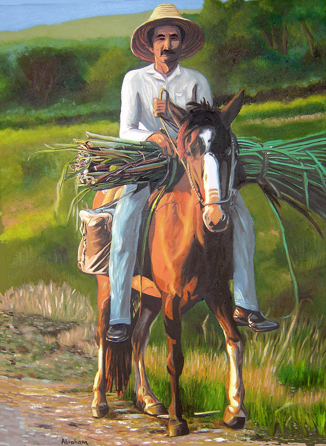 People Painting - Farmer On A Horse by Jose Manuel Abraham People Painting - Farmer On A Horse by Jose Manuel Abraham
