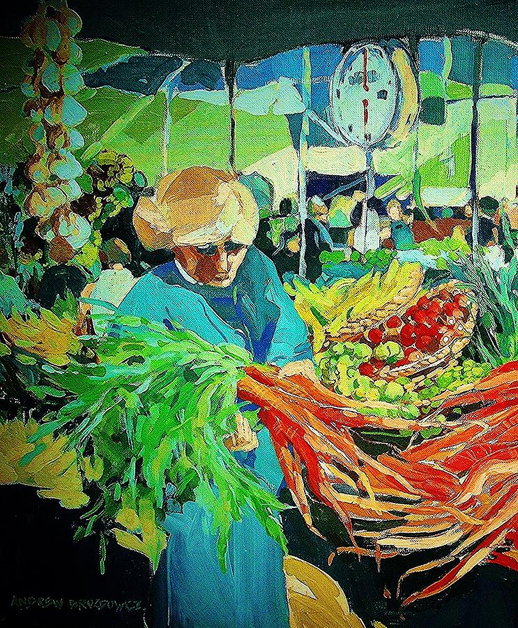 Farmers Market 2 Painting by Andrew Drozdowicz