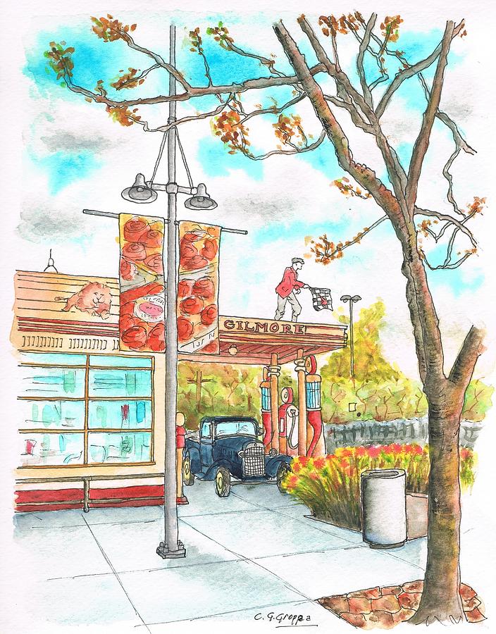 Farmers Market 3rd and Fairfax Gilmore Gas Station - Los Angeles - California Painting by Carlos G Groppa